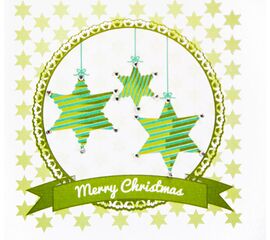 Weihnachskarte grüne Sterne