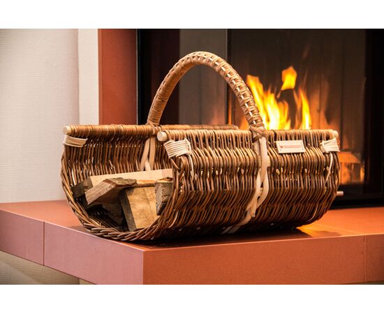 Kaminkorb Weide Natur halbrund
